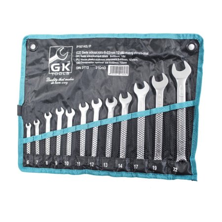 GK Tools sada očkoplochých klíčů 6-22mm 12ks P16143/P