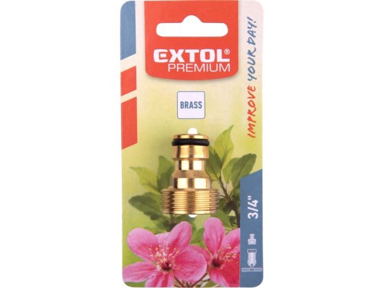 adaptér vnější závit, 3/4", MOSAZ, EXTOL PREMIUM 8876031