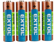 EXTOL ENERGY baterie alkalické 4ks 1,5V AA (LR6) 42011