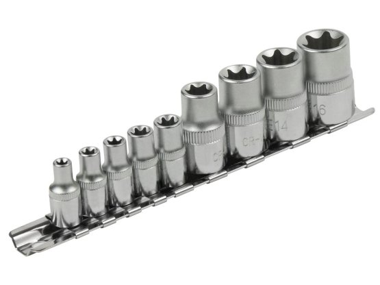 hlavice nástrčné vnitřní TORX , sada 9ks, CrV, 8818114 EXTOL PREMIUM