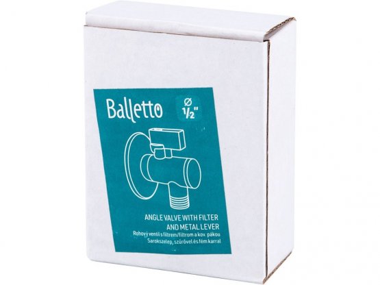 BALLETTO 81153 ventil rohový s filterem a kovovou pákou, 1/2"-1/2"