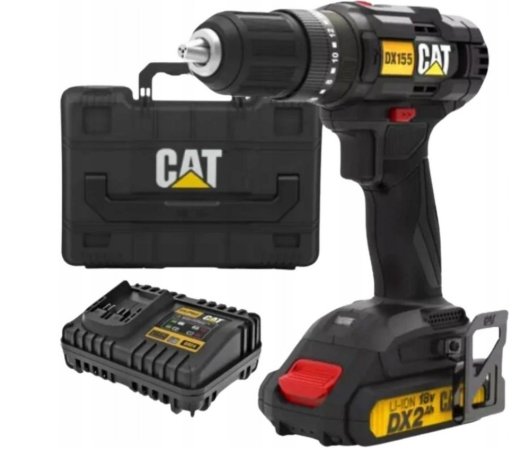 CAT aku vrtačka s příklepem 18V / 2x2Ah 50Nm DX155.1 Caterpillar