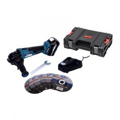XTLINE aku úhlová bruska bezuhlíková 125mm 18V 1x baterie  + nabíječka + box XT102835-1B5B