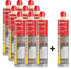 FISCHER FIS V Plus 300 T vinylesterová chemická malta 9ks + 1ks zdarma