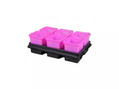 Nohel Garden Květník sadbový růžový + podmiska 8x8x8cm 2x6ks