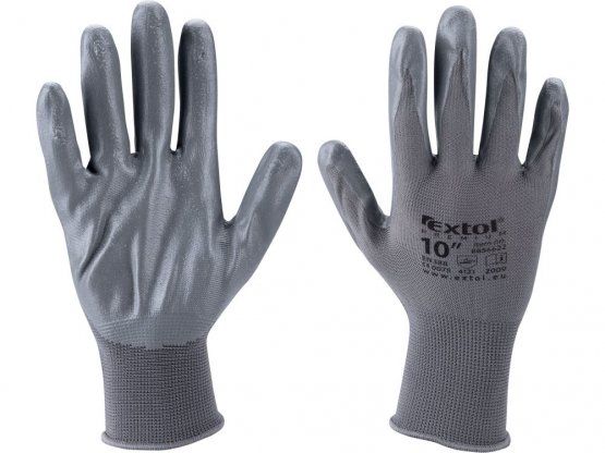 rukavice nylonové polomáčené v nitrilu, L/10", velikost L/10", 8856622 EXTOL PREMIUM