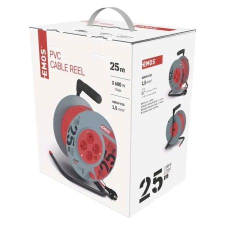 EMOS prodlužovací kabel na bubnu 25m / 4 zásuvky 230V 1908042501 P19425