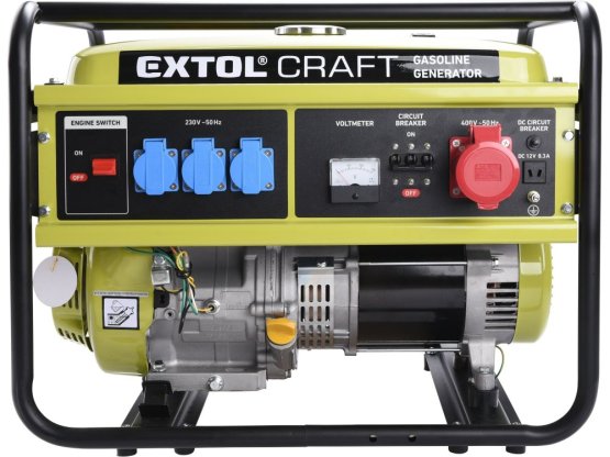 EXTOL CRAFT elektrocentrála benzínová, 13HP/5,5kW (400V) 3x1,8kW (230V) 421011
