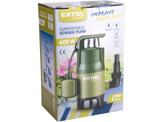 EXTOL čerpadlo na znečištěnou vodu, 400W, 7500l/hod 414122