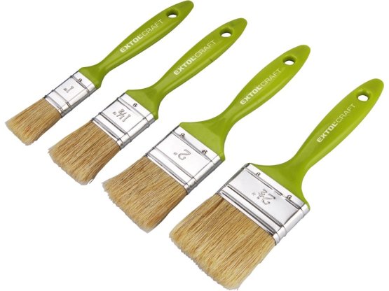 EXTOL CRAFT 91510 štětce ploché, sada 4ks, 1-1,5-2-2,5“ (25-38-50-63mm),, plastová rukojeť