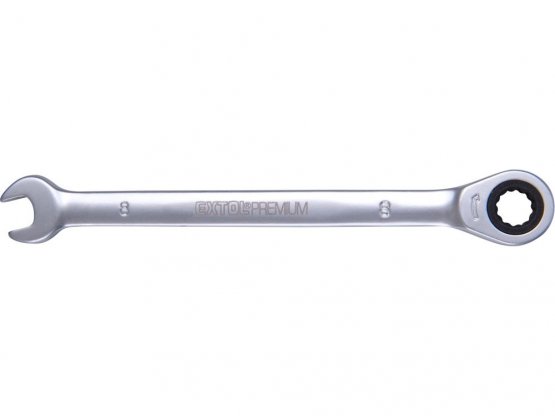 EXTOL PREMIUM klíč ráčnový očkoplochý, 72 zubů, 8mm 8816108