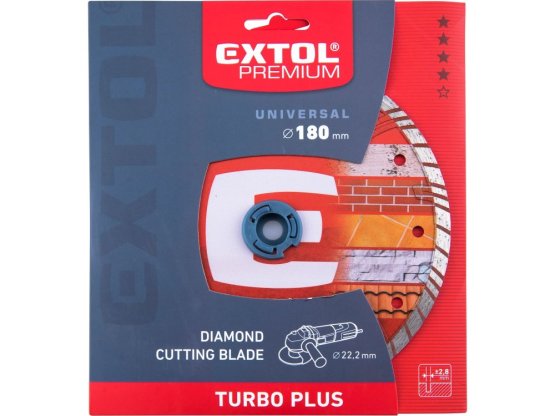 EXTOL PREMIUM 8803034 kotouč diamantový řezný turbo plus, 180x22,2mm, suché i mokré řezání