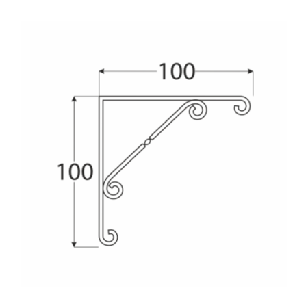 DOMAX konzole dekorativní černý 100x100mm WO100C 5262 DMX