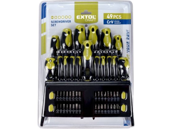 EXTOL CRAFT šroubováky s hroty sada 49ks CrV 53146