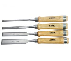 EXTOL PREMIUM dláta s kvalitní bukovou rukojetí, sada 4ks, 6-12-20-25mm 8812420