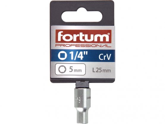 FORTUM hlavice nástrčná 1/4", 5mm, L 25mm 4701404