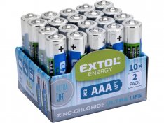 EXTOL ENERGY baterie zink-chloridové, 20ks, 1,5V AAA (R03) 42002