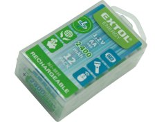EXTOL ENERGY baterie nabíjecí, 12ks, AA (HR6), 1,2V, 2400mAh, NiMh 42063