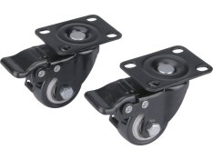 kolečka otočná s PVC obručí a brzdou, sada 2ks, průměr 40mm 8856013
