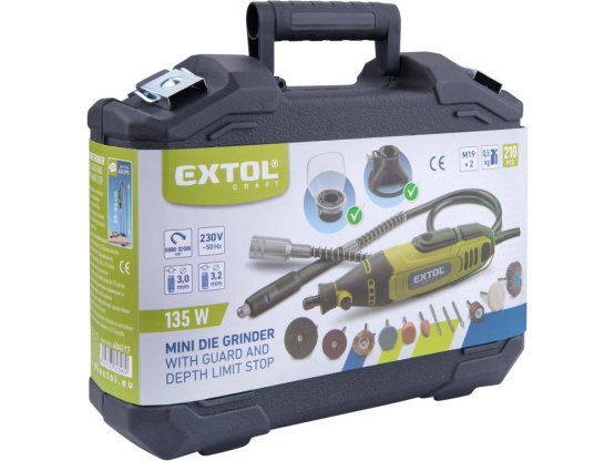 EXTOL přímá bruska s ohebným nástavcem 210ks 135W 404117
