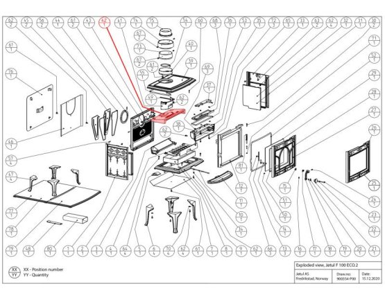 JOTUL náhradní deflektor na kamna F 100 10411512