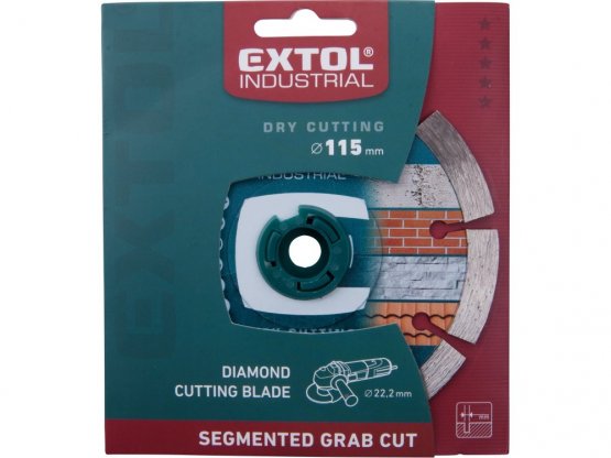 kotouč diamantový řezný segmentový Grab Cut, 115x22,2mm, suché řezání, EXTOL IND
