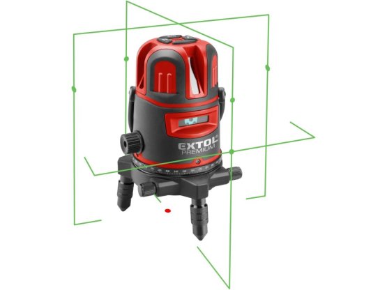 EXTOL PREMIUM Laser zelený liniový křížový samonivelační 8823312