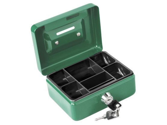 EXTOL CRAFT 99008 schránka na peníze přenosná s otvorem pro mince, 125×95×60mm, 2 klíče