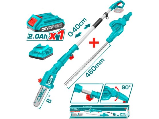 TOTAL Pila na větve a nůžky na živé ploty AKU 20V LI-ION TPTS201681