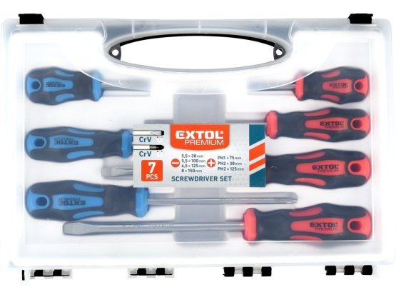 EXTOL PREMIUM šroubováky sada 7 ks CrV 8819257