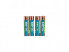 EXTOL ENERGY baterie alkalické, 4ks, 1,5V AAA (LR03) 42010