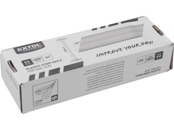 EXTOL PREMIUM hřebík nastřelovací, 4000ks, 64mm, ?1,76mm 8862638