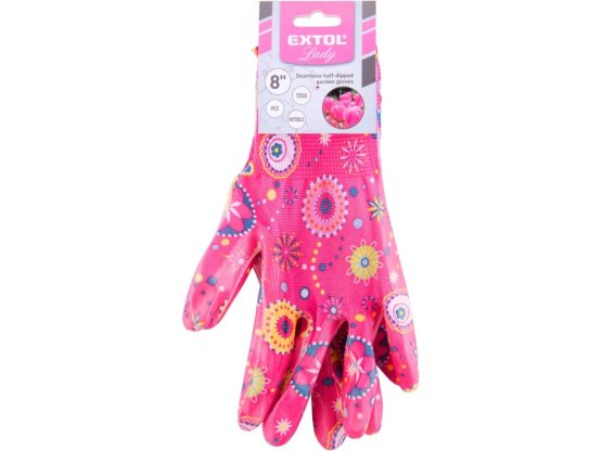 EXTOL LADY Rukavice zahradní polyesterové velikost 8" 8856674