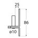 DOMAX držák čepu černý 25x86mm C10/25C 83022 DMX