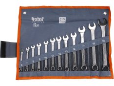 EXTOL PREMIUM klíče očkoploché, sada 12ks, 6-7-8-9-10-11-12-13-14-17-19-22mm, CrV 6333