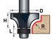 EXTOL PREMIUM fréza zaoblovací (vydutá) do dřeva, R3xD21,5xH12, stopka 8mm 8802103