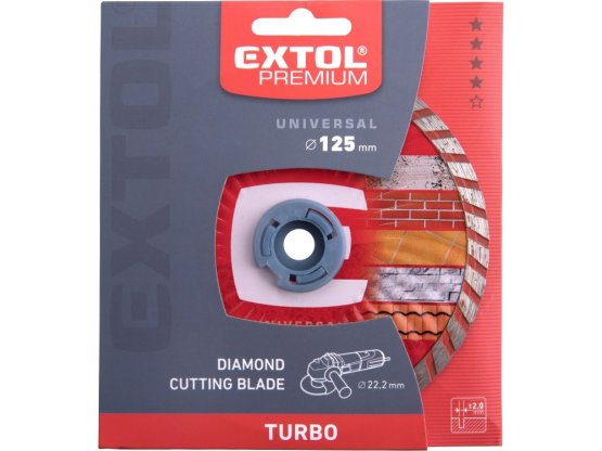 kotouč diamantový řezný turbo, 125x22,2mm, suché i mokré řezání, 108752 EXTOL PREMIUM