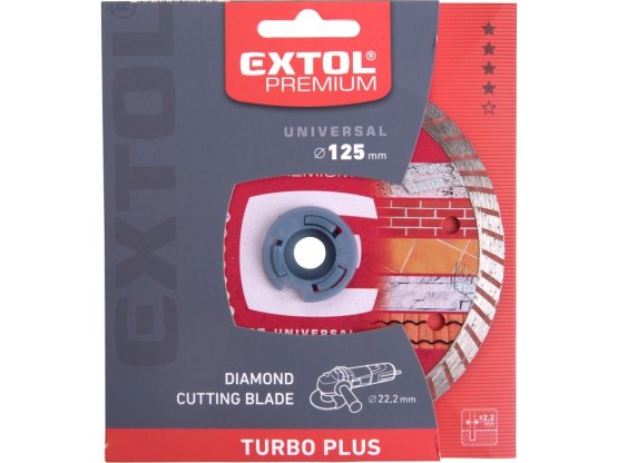 EXTOL PREMIUM 8803032 kotouč diamantový řezný turbo plus, 125x22,2mm, suché i mokré řezání