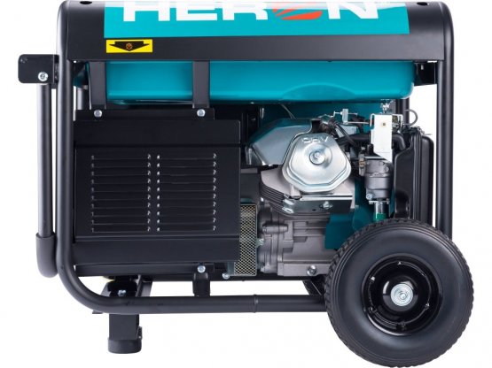 HERON elektrocentrála benzínová 15HP/6,8kW (400V), 5,5kW (230V), elektrický start, podvozek 8896420