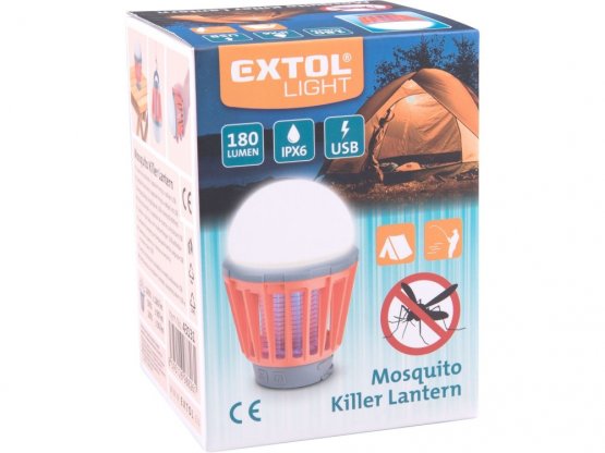 EXTO LIGHT 43131 lucerna turistická s lapačem komárů 180lm, USB nabíjení, 3x 1W LED
