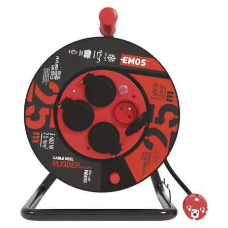EMOS Prodlužovací gumový kabel na bubnu 25m / 4 zásuvky 230V KL29115 1908542500
