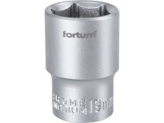 hlavice nástrčná, 1/2", 19mm, L 38mm, 61CrV5, FORTUM