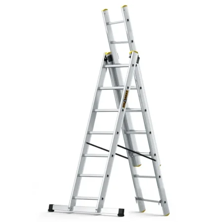 Žebřík třídílný 7 příček 3x7 150Kg DRABEST