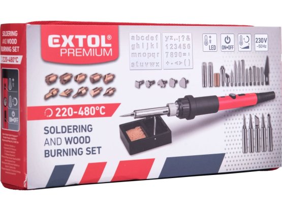 EXTOL PREMIUM Pájka hrotová s hroty pro vypalování do dřeva 8894512