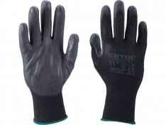 rukavice z polyesteru polomáčené v PU, černé, 9", velikost 9", 8856636 EXTOL PREMIUM