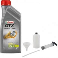 AL-KO Sada na výměnu motorového oleje + olej CASTROL 1L 10W40 GTX A3/B4