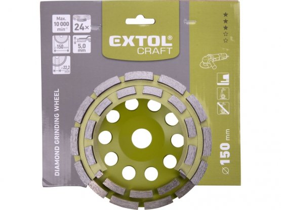 EXTOL CRAFT 903026 kotouč diamantový brusný dvouřadý, O 150x22,2mm