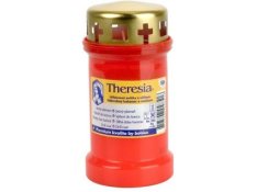 Svíce hřbitovní Theresia víčko 170g ~ 50h červená litá