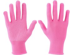 EXTOL pracovní rukavice vel. 7 z polyesteru s PVC terčíky na dlani 99719