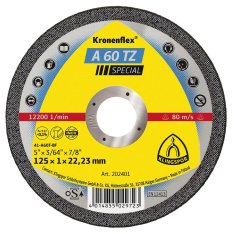 Klingspor kotouč řezný A60TZ 125x1 nerez/ocel KL202401